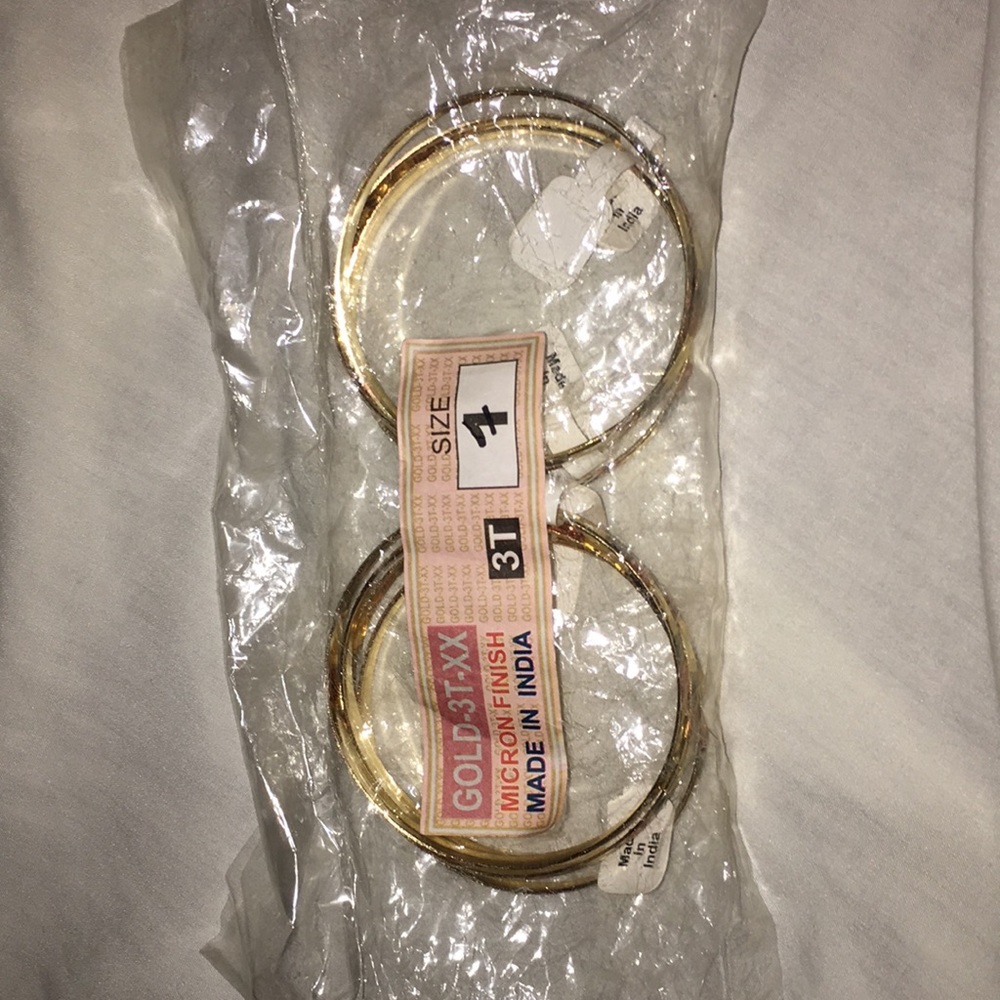 Golden wash bracelets 6 together